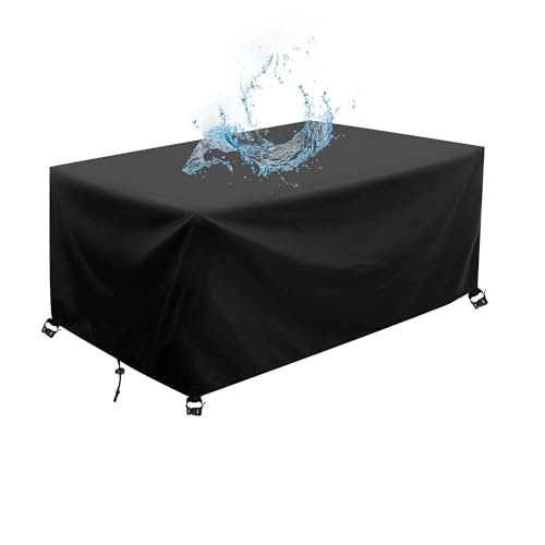 Gartenmöbelabdeckungen, Schutzhülle for Gartenmöbel, Schwarz, mehrere Größen(255x185x105cm/LxWxH) von VDCVADKYE