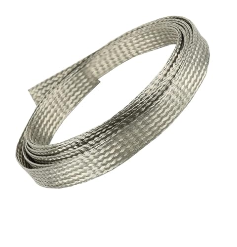 Kabelaufbewahrungshülle, Erweiterbare geflochtene Kabelhülle, mehrfarbig, Breite 2–25 mm(Tinned Copper,WIDTH 25MM-1M) von VDCVADKYE