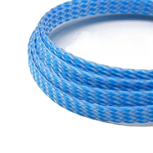 Kabelaufbewahrungshülle, Geflochtene Kabelhülle, PP-Baumwolle, PET-Garn, mehrfarbig, 4/8/12 mm, 1/5/20/50 m(Blue Clear,12MM-5 METERS) von VDCVADKYE