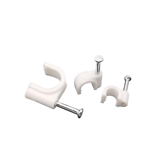 Kabelklammern, Halbrunde Kabelnagel-Clips und Kabelbinder, Wandhalter, weiß, mehrere Größen, 100 Stück(6mm) von VDCVADKYE