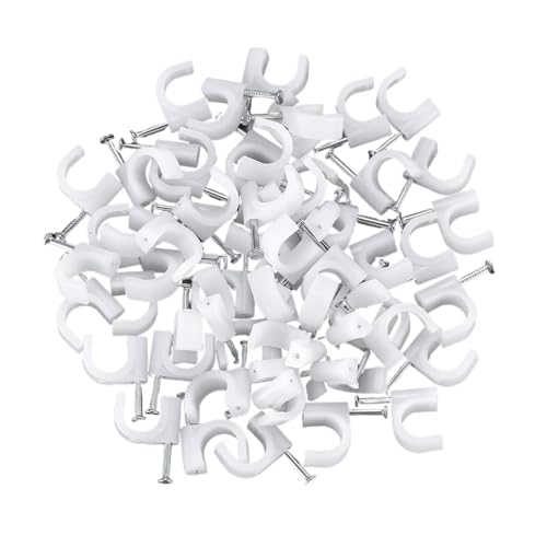 Kabelklammern, Kabelclips Drahthalter Nagelclips 100 Stück Weiß 4-16mm(6mm) von VDCVADKYE
