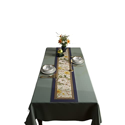 Leder-Tischläufer, Doppelseitiger Tischläufer aus Leder, wasserdicht, öl- und Abriebfest, verbrühungsbeständig, weiß, mehrere Größen(33x120cm) von VDCVADKYE