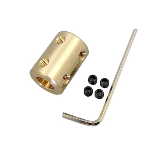 Messing-Wellenkupplung Joint Connector, 5 Stück Messing-Wellenkupplungshülsenadapter, mehrere Größen(4mm x 4mm) von VDCVADKYE