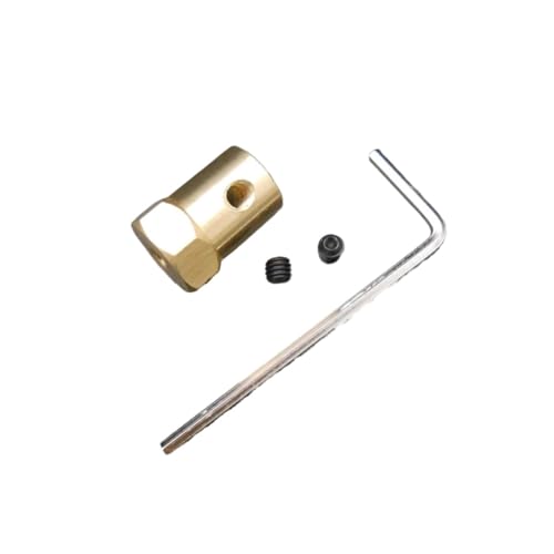 Messing-Wellenkupplung Joint Connector, Sechseckige Messing-Wellenkupplung for Gleichstrommotoren in mehreren Größen, 2er-Pack(5MM inner bore) von VDCVADKYE