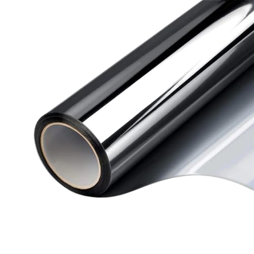 Reflektierende Fensterfolie, Einwegspiegel-Sichtschutzfolie for Fenster, UV-Schutz, Wärmedämmung, Mehrfarbig, mehrere Größen(Black-Silver,50x300 cm) von VDCVADKYE