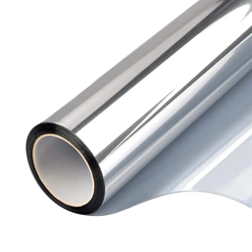 Reflektierende Fensterfolie, Einwegspiegel-Sichtschutzfolie for Fenster, UV-Schutz, Wärmedämmung, Mehrfarbig, mehrere Größen(Silver-Silver,50x300 cm) von VDCVADKYE