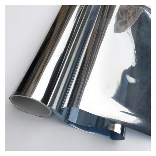 Reflektierende Fensterfolie, Einwegspiegel-Sichtschutzfolie for Fenster, silberfarben, mehrere Größen, reflektierende Wärmekontrolle(50X200 cm) von VDCVADKYE