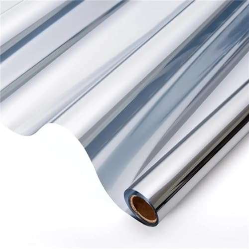 Reflektierende Fensterfolie, Fensterfolie for Privatsphäre, Hitze- und UV-Kontrolle mit Einwegspiegel, Mehrfarbig, mehrere Größen(Silver-Silver,50x500 cm) von VDCVADKYE
