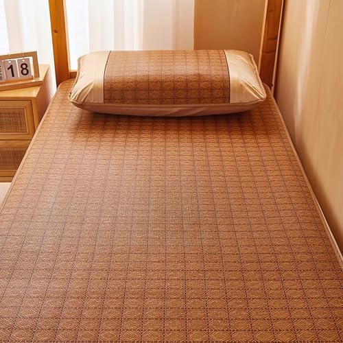 Sommer-Schlafmatte, Kühlende Isomatte aus Rattan mit Kissenbezug, Mehrfarbig, mehrere Größen(Brown,200 * 220cm) von VDCVADKYE