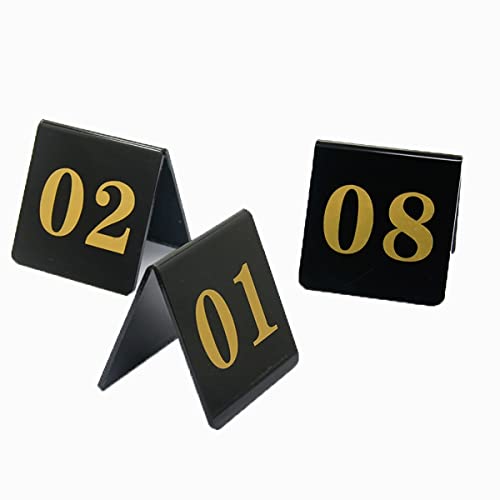 Tischkarten, Tischnummern, Tischnummern aus Acryl, 30er- oder 50er-Pack, Schwarz, 63 x 55 mm, 2-seitige Tischkarten im Zeltstil(1 to 30 Black) von VDCVADKYE