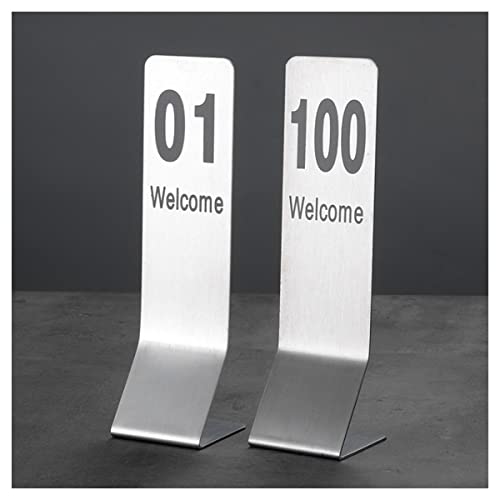 Tischkarten, Tischnummern, Tischnummernkarten aus Edelstahl, 17,8 x 6,1 cm, 25er- oder 50er-Pack, in Schwarz Rot(Black 1 50) von VDCVADKYE