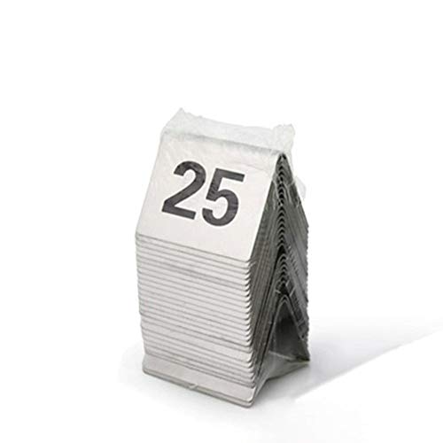 Tischkarten, Tischnummern, Tischnummernkarten aus Edelstahl, 25er-, 50er- oder 100er-Pack, Schwarz, 5 x 4 cm, 1,6,9 Zoll(1 to 25) von VDCVADKYE