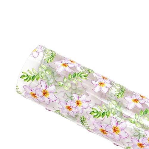 Transparente Folie PVC-Gewebe, Blumen bedruckte PVC-Gelee-Vinylstoffblätter DIY Multicolor Mehrere Größen(Color 6,Half yard 50 x120cm) von VDCVADKYE