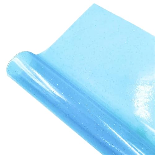 Transparente Folie PVC-Gewebe, PVC-Gelee-Vinylstoff mit Glitzerblatt oder -rolle, mehrfarbig, mehrere Größen(Blu,Roll 20 x 120cm) von VDCVADKYE