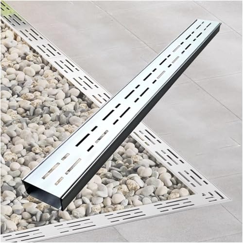 VDCVADKYE Abflussabdeckungen für den Außenbereich, rechtecki 304 Edelstahl Kanal Ablauf Abdeckung Rost Kit Silber Mehrere Größen(10x4cm/4x1.6in) von VDCVADKYE