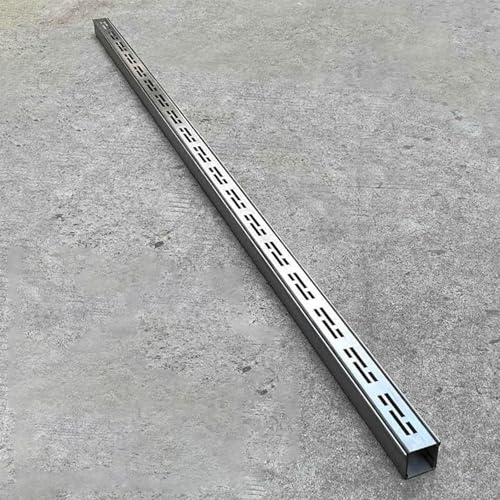 VDCVADKYE Abflussabdeckungen für den Außenbereich, rechtecki Edelstahl-Grabenablaufset, silberfarben, mehrere Größen(20x5cm/7.9x2in) von VDCVADKYE