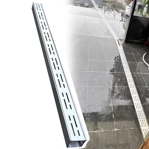 VDCVADKYE Abflussabdeckungen für den Außenbereich, rechtecki Kanalablauf-Set, Edelstahl 304, silberfarben, mehrere Größen(20x5cm/7.9x2in) von VDCVADKYE