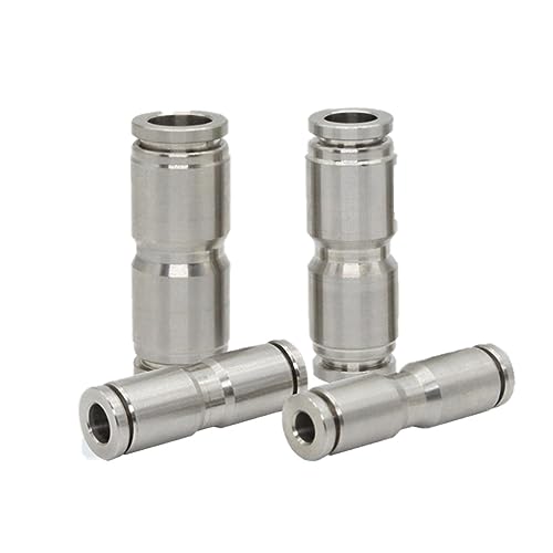 VDCVADKYE Luftleitung Schnellanschlüsse, Gerade pneumatische Schnellkupplung aus Edelstahl 304, 2er-Pack for 4–16 mm(Pg6-4) von VDCVADKYE