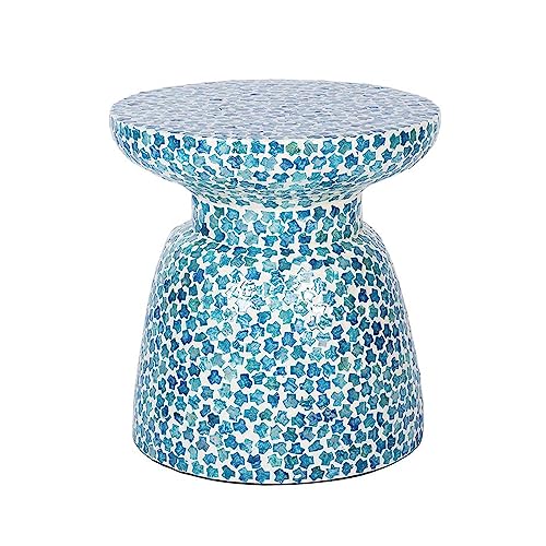 VDCVADKYE Runder Couchtisch， Runder Couchtisch mit Akzenten for Zuhause, komplett montiert, MDF und Schale, 38 x 40 cm von VDCVADKYE