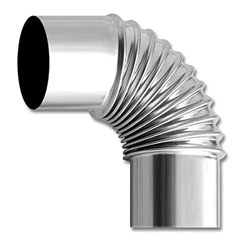 VDCVADKYE Schornsteinabzugsrohr, 90°-Rohrbogen aus Edelstahl, Abgasrohr, Ofenrohrbogen, hitzebeständiges Rauchrohr, Kaminrohr-Gewindebogen Ø50mm-Ø120mm(12cm) von VDCVADKYE