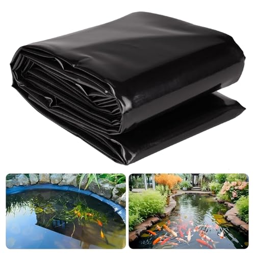 VDCVADKYE Teichfolie, HDPE-Teichfolie for Fischteiche, Wasserfälle, Springbrunnen, Schwarz, 0,2 mm, mehrere Größen(10X10m) von VDCVADKYE