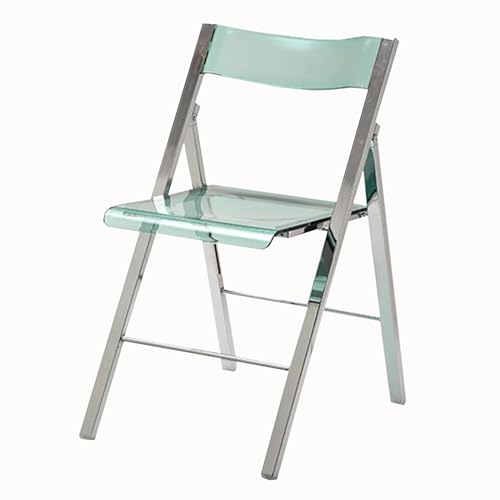 VDCVADKYE klappstuhl, Moderner Esszimmerstuhl aus transparentem Kunststoff mit Chromgestell, ideal for Wohnzimmer, Schlafzimmer, Küche und den Außenbereich(Green) von VDCVADKYE