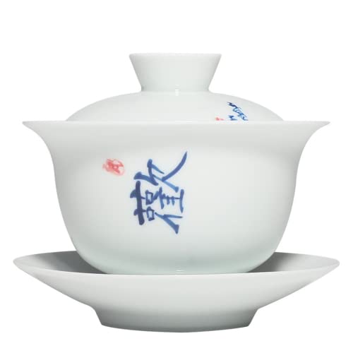 Vintage Tee Tasse Untertasse Abdeckung Set, Ceramic Gaiwan Tea Set With Saucer, 175ml, 9.8x9cm von VDCVADKYE