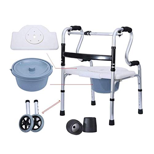 Zusammenklappbare Rollatoren, Duschtoilettenstuhl Mit Topf, Klapprollator Mit 2 Rädern, Gehgestell, Transportstuhl Mit Klappsitz, Mobilitätshilfe for Ältere Erwachsene, Bariatrisches Leichtgewicht Aus Zusammenklappbare Rollatoren, Duschtoilettenstuhl Mit Topf, Klapprollator Mit 2 Rädern, Gehgestell, Transportstuhl Mit Klappsitz, Mobilitätshilfe for Ältere Erwachsene, Bariatrisches Leichtgewicht Aus von VDCVADKYE