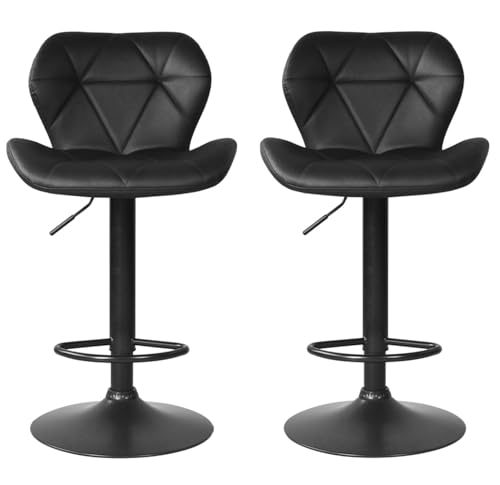 Barhocker 2er Set Schwarz Barhocker Barhocker mit Rückenlehne Barhocker Barhocker Verstellbar Barhocker von VDD