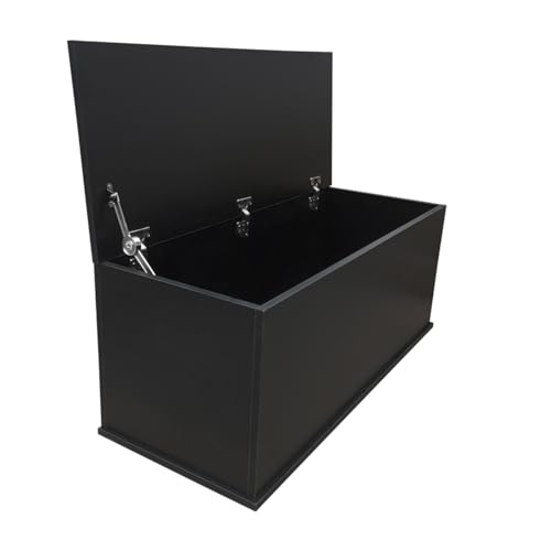 VDD Aufbewahrungsbox Holz - Spielzeugkiste - Deckenkiste - 100 cm breit - Schwarz von VDD