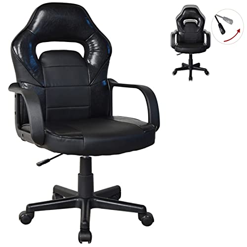 VDD Bürostuhl Thomas Junior - Gaming Stuhl Racing Gaming Style - höhenverstellbar - schwarz von VDD