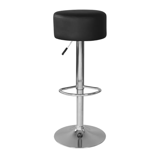 VDD Eleganter Barhocker mit schwarzem Sitz und höhenverstellbarer Höhe – Küchenstuhl – 2 Stück von VDD