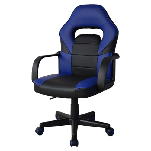 VDD Gaming Stuhl Thomas Junior - Bürostuhl Racing Gaming Style - höhenverstellbar - schwarz blau von VDD
