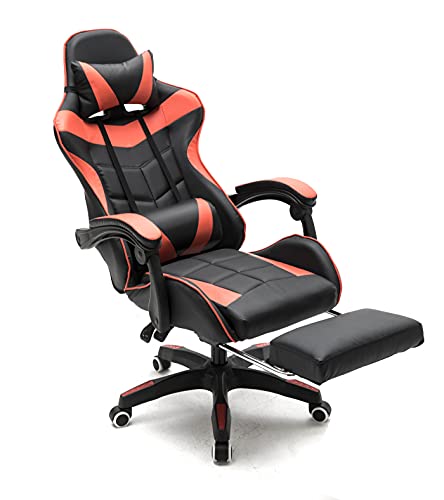 VDD Gaming Stuhl mit Fußstütze Cyclone Teenager - Bürostuhl - Racing Gaming Stuhl - Rot Schwarz von VDD