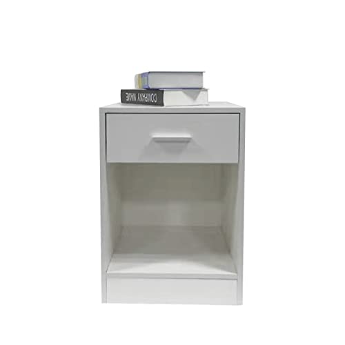 VDD Nachttisch Flurschrank mit Schublade offenem Staufach 60 cm hoch weiß von VDD