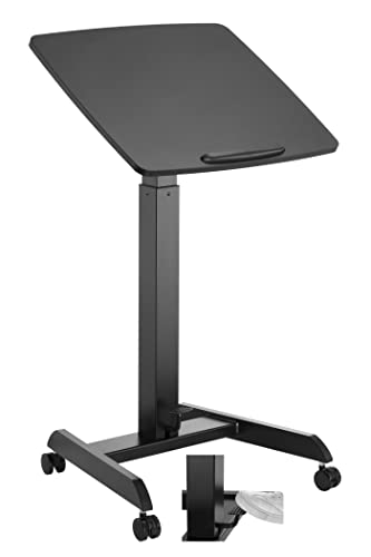 VDD Schreibtisch-Sitz-Steh-Laptoptisch: Fahrbar, höhenverstellbar, und vielseitig - Der ideale Tisch für Ihren Arbeitsplatz oder Präsentationen (Schwarz) von VDD