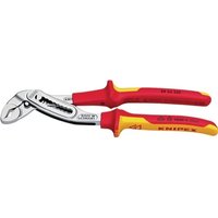 Wasserpumpenzange Allig. L.250mm Chrom VDE Spann-W.36mm KNIPEX Mehrkomp.-Hüllen von Knipex