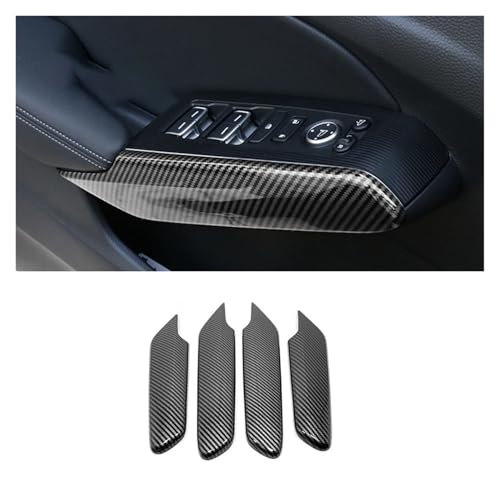 VDFNGFD Kompatibel mit Civic 11. Generation 2021 2022 ABS Carbon/Rot, Auto-Innentürgriff-Verkleidung, Rahmenabdeckung, Innenzubehör, 4 Stück (Seitenverkleidung) von VDFNGFD