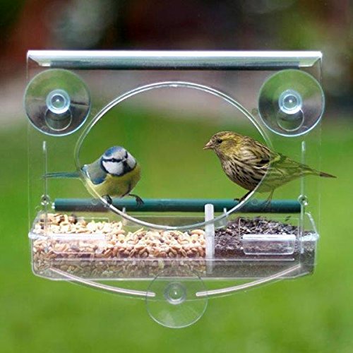 Zewool Vogelfutterhaus für Vögel, Transparent, Fenster-Montage, Kunststoff, Bolmsö Birdfeeder NEUHEIT von VDG