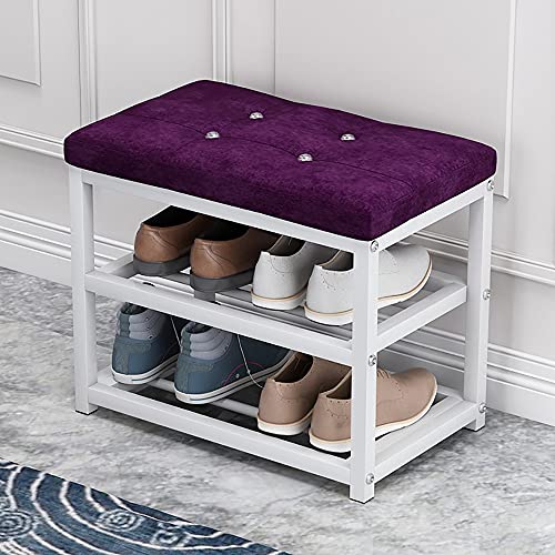 VDLLQYN, Mit gepolstertem Sitz, Metallregal und 3-stufiger Lagerung. Stabiler Stahlrahmen hält bis zu 150 kg. Ideal for Eingangsbereich, Flur, Wohnzimmer. ,Schuhablage Bank(Flannel Purple,90*45*30cm) VDLLQYN, Mit gepolstertem Sitz, Metallregal und 3-stufiger Lagerung. Stabiler Stahlrahmen hält bis zu 150 kg. Ideal for Eingangsbereich, Flur, Wohnzimmer. ,Schuhablage Bank(Flannel Purple,90*45*30cm) von VDLLQYN