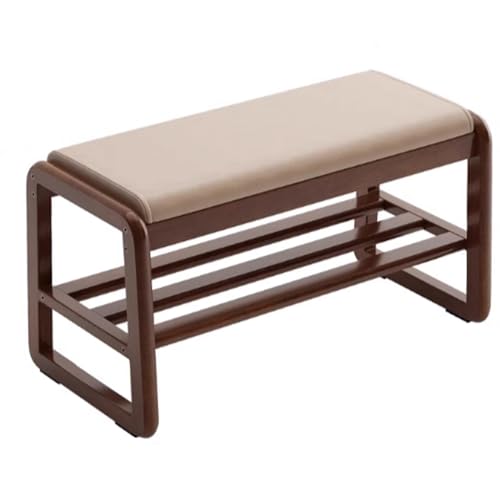 VDLLQYN, Mit verstecktem Lagerschuhregal for den Eingangsbereich und Nizer-Schrank for die Bank Großes Schuhregal for Foyer oder Flur ，Schuhablage Bank(Walnut,80 * 34 * 42cm/3 5 * 1 4 * 16.5in) von VDLLQYN