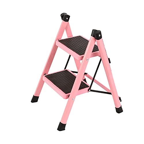VDLLQYN, Robuster Tritthocker, 2-Stufen-Leiter, klappbarer Tritthocker aus Stahl, tragbare Trittleiter mit Nicht rutschigem Breiten Pedal ，Trittschemel(Ladder B) von VDLLQYN