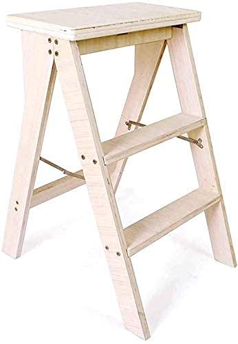VDLLQYN, Tritthocker 3 Klappleiterhocker Dual-Use-Trittleiter Massivholzleiter Einfacher Multifunktionsstuhl Kitc ，Trittschemel von VDLLQYN