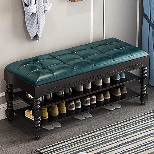 VDLLQYN, for Foyer, Schlafzimmer, Wohnzimmer, Akzentmöbel mit maximaler Belastung von 200 kg, einfach zu montierende Schuhaufbewahrungstruhen ，Schuhablage Bank(Blue,110x30x48cm) von VDLLQYN