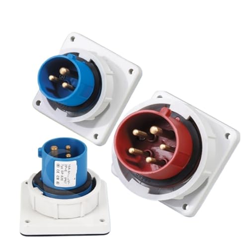 VDOQTLJT 1 Stück wasserdichter verdeckter Stecker, IP44, staubdicht, Industriestecker, Verteilerkasten, versiegelt, Überwachung, wasserdichter verdeckter Stecker(SP-1982 4P 63A) von VDOQTLJT