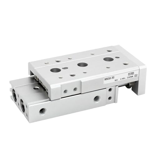VDOQTLJT 1 stücke Air Slide Tisch Dual Rod Schiene Slide air Pneumatische Zylinder bohrung 6 8 12 16 20 25mm Hub 10 20 30 40 50mm 75 100 125mm(MXS8L,20mm Stroke) von VDOQTLJT