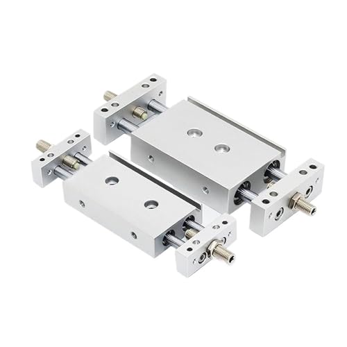 VDOQTLJT 1 stücke Pneumatische Zylinder Serie Kleine Einstellbare Sroke Schiebe Tisch Doppel Welle Doppel Stange Zylinder STMB10/16/20/25-50/100(Stroke 100mm,Bore 16mm) von VDOQTLJT