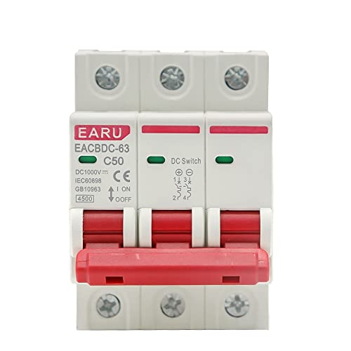 VDOQTLJT DC 1000V 3P Solar Mini Circuit Breaker Überlast Schutz Schalter 6A 10A 16A 20A 25A 32A 40A 50A 63A DC1000V Photovoltaik PV MCB(40A) von VDOQTLJT