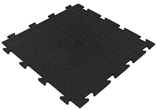 Gewerbeboden PVC Fliesen Noppen 8mm Garagenboden Industrieboden Klick-Verlegung schwarz von VDP