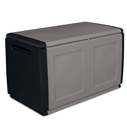 VDP Auflagenbox Gartenbox Kissenbox Gartentruhe Balkontruhe - 230 Liter - anthrazit/schwarz - UV beständig - Sitzauflagen Aufbewahrungsbox - Garten Terrasse Balkon - Gartentruhe Universalbox von VDP